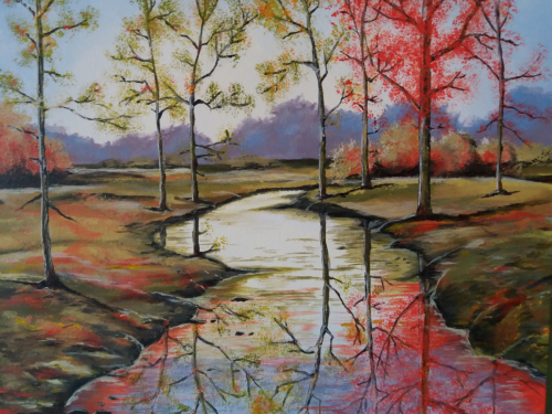 Herfstbos - tutorial ColorByFeliks - acrylverf op canvas